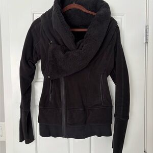 Black Lululemon Zip-Up Sherpa Lined jacket